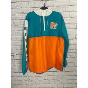 MTV Turquoise and Orange Windbreaker - Men's XL